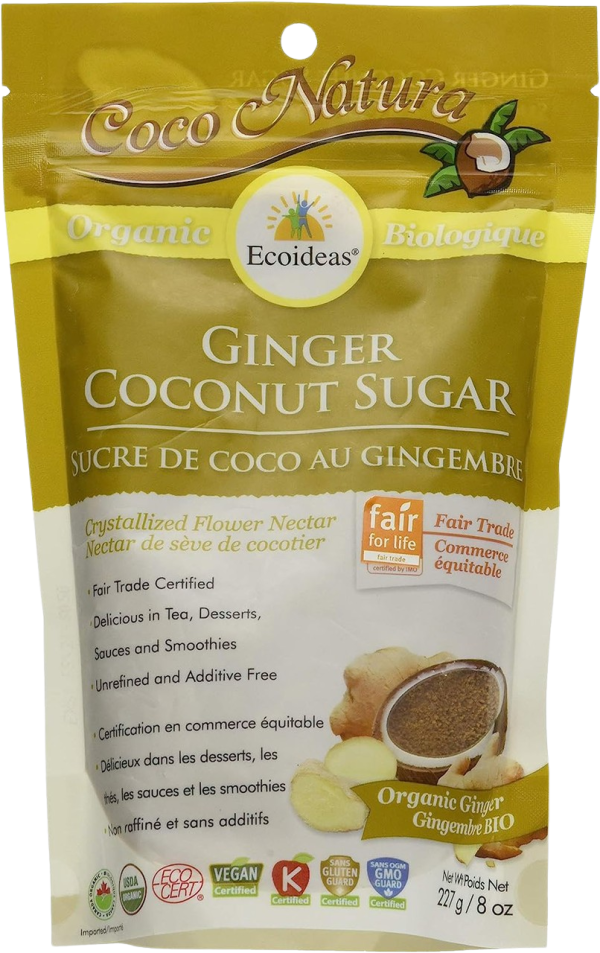 Organic Fair Trade Ginger Coconut Sugar For Sale