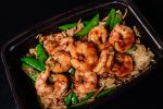 Sesame Teriyaki Stir Fry w  Wild Caught Shrimp, Sugar Snap Peas, Peppers, Broccoli, Asparagus, and Jasmine rice on Sale