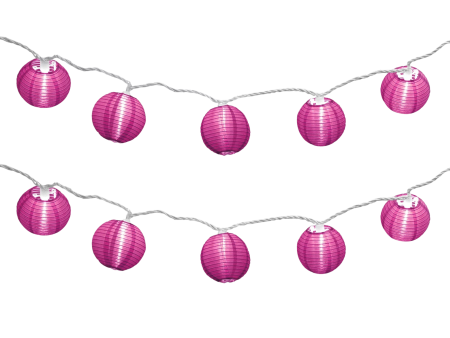 Electric String Lights with 10 Nylon Lanterns - Pink Online Hot Sale