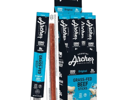 Grass-Fed Jerky Beef Sticks - Gluten Free, High Protein Snacks (18 pack) on Sale