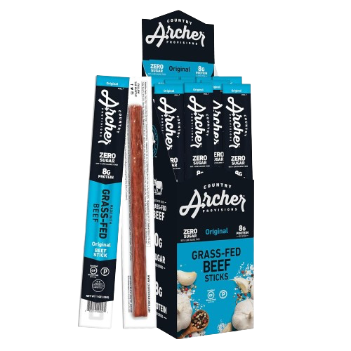 Grass-Fed Jerky Beef Sticks - Gluten Free, High Protein Snacks (18 pack) on Sale