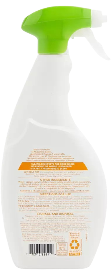 Lemongrass Citrus Disinfecting Bathroom Cleaner Cheap