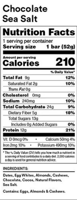 Chocolate Sea Salt Protein Bar (12 CT) Fashion