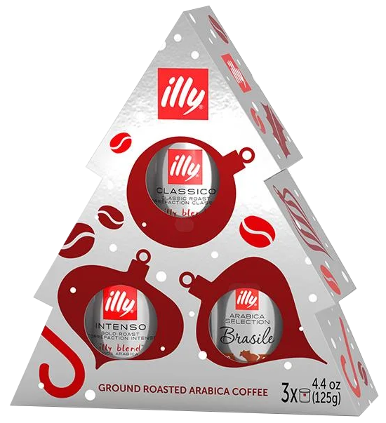 3 Tin Coffee Gift Set in Holiday box Fashion