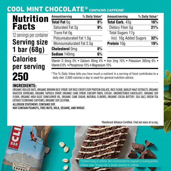 Mint Chocolate with Caffeine Energy Bars (12 CT) Online Hot Sale