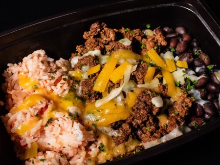 Bison Taco Bowl with Seasoned Black Beans, Spanish Rice on Sale