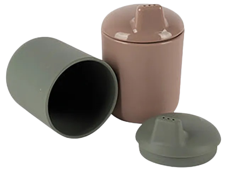 BIO Sippy Cup Set - Dark Olive Tan For Sale