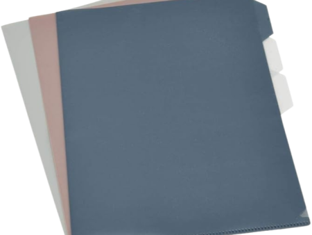 Document File Folders 8.3 in X 11.7 in (3 CT) Grey, Rose and Blue on Sale