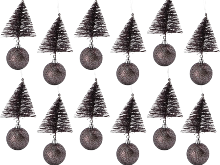 Ornament Tree & Bell - Mahogany (12 Pack) For Discount