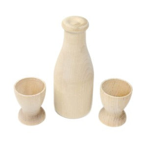 Wooden Milk Bottle and Cups For Discount