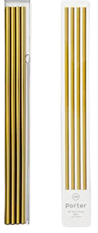 Porter Straw - 10  (Set of 4 Metal Straws w Cleaner) - Gold Online now