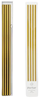 Porter Straw - 10  (Set of 4 Metal Straws w Cleaner) - Gold Online now