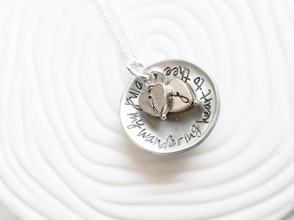 Bind My Wandering Heart To Thee | Bible Verse Necklace | Couples Necklace on Sale