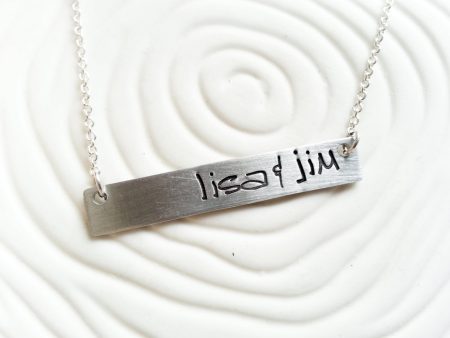 Graffit Text Bar Necklace | Personalized Bar Necklace Sale