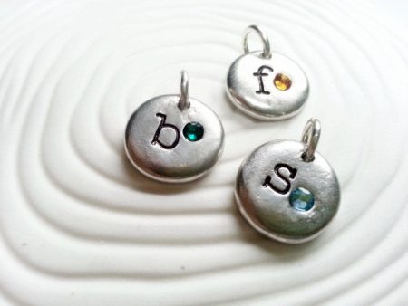 Birthstone Oversized Typewriter Initial Charm | Pebble Charm For Sale