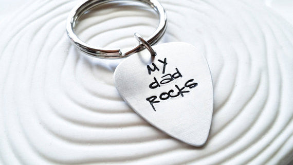 My Dad Rocks | Guitar Pick Keychain For Sale