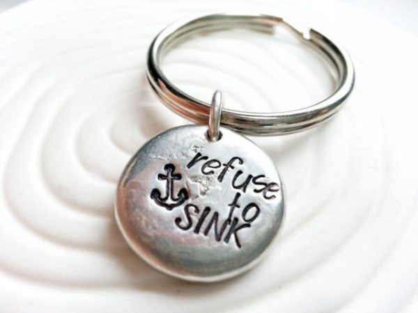 Refuse to Sink | Pebble Keychain For Cheap