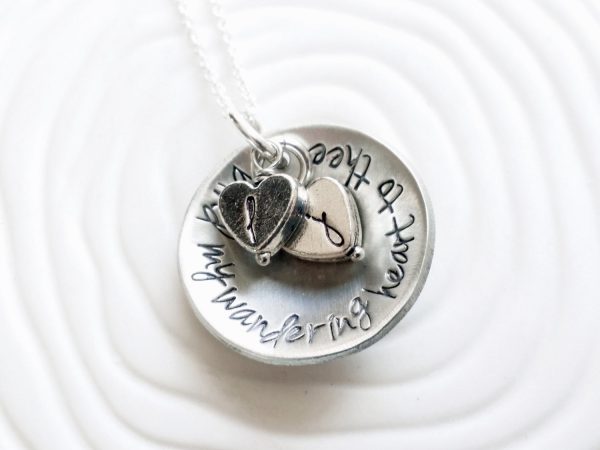 Bind My Wandering Heart To Thee | Bible Verse Necklace | Couples Necklace on Sale