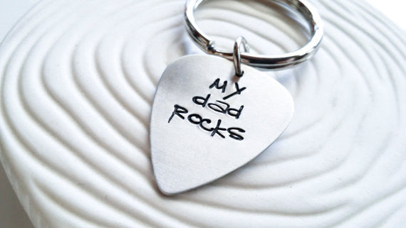 My Dad Rocks | Guitar Pick Keychain For Sale