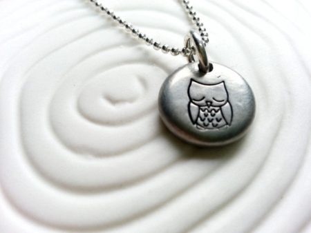 Owl Necklace | Sleeping Baby Owl Pebble Charm Supply