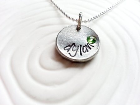 Vintage Button Name Necklace | Birthstone Necklace Sale