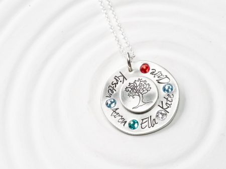 Family Tree Necklace | Name and Birthstone Jewelry | Grandmother or Mother s Gift For Cheap