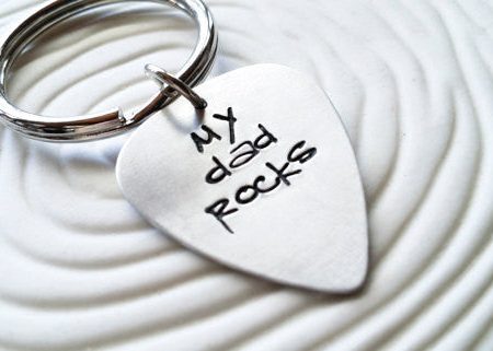 My Dad Rocks | Guitar Pick Keychain For Sale