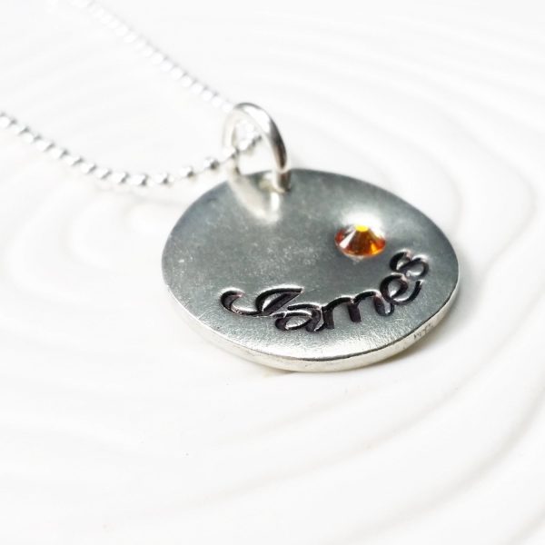 Organic Oval Necklace | Birthstone Name Necklace For Sale