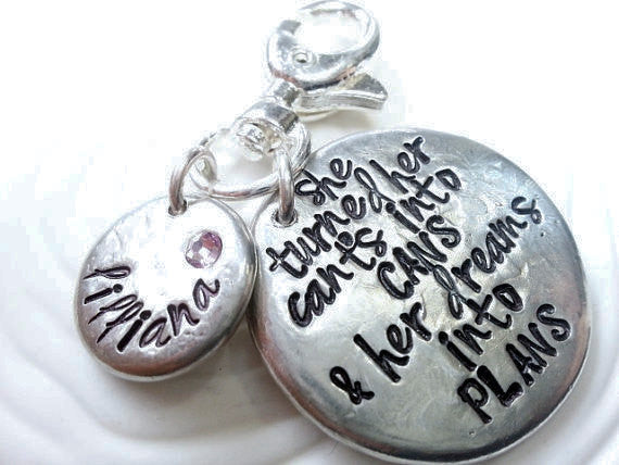 She Turned Her Can ts Into Cans and Her Dreams Into Plans | Swivel Clip Keychain Discount