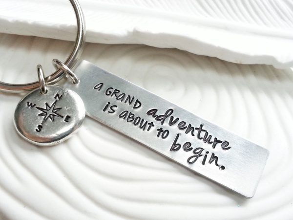 A Grand Adventure Is About to Begin | Compass Keychain | Motivational Gift Supply