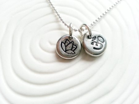 Yoga Necklace | Ohm and Lotus Charm Necklace on Sale