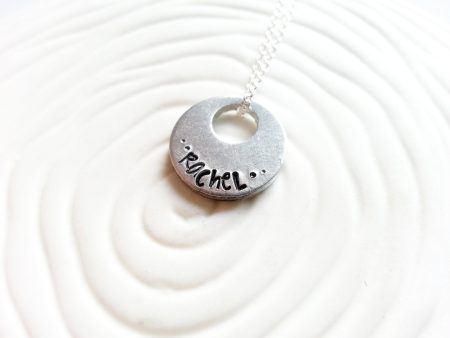 Name Necklace | Large Hole Circle Pendant | Mini Size Sale