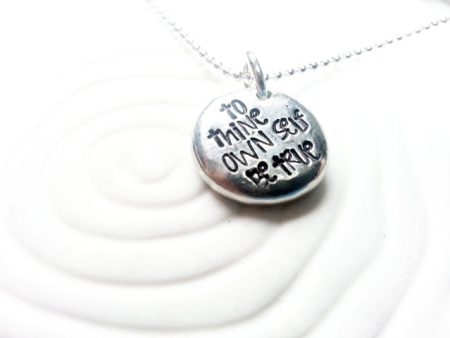 To Thine Own Self Be True Necklace | Shakespeare Quote | Pebble Collection Hot on Sale