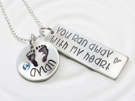 You Ran Away With My Heart | Baby Name Necklace on Sale