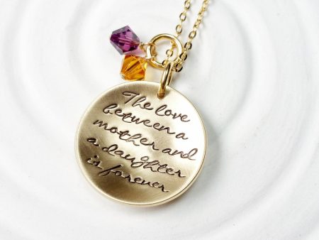 The Love Between A Mother and Daughter is Forever Necklace | Birthstone Dangles Online Hot Sale