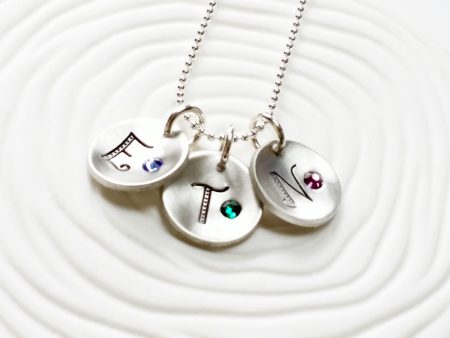 Concave Disc Initial Necklace | Birthstone Jewelry For Cheap