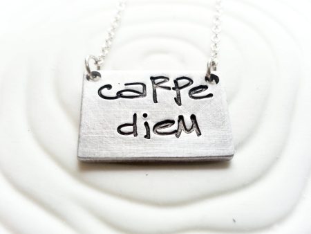 Carpe Diem Necklace | Bar Necklace | Seize the Day on Sale