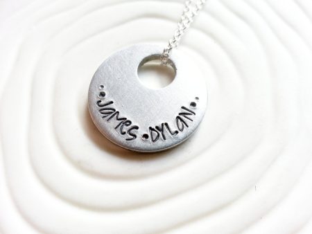 Child s Name Necklace | Large Hole Circle Pendant For Cheap