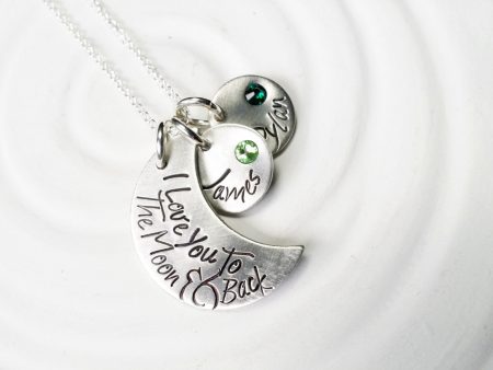 I Love You To The Moon & Back | Birthstone Mother s Necklace Hot on Sale