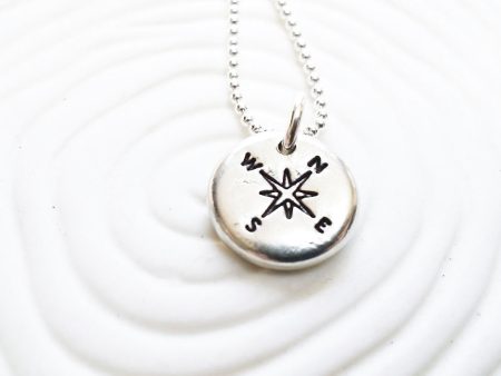 Compass Necklace | Pebble Design Necklace For Sale