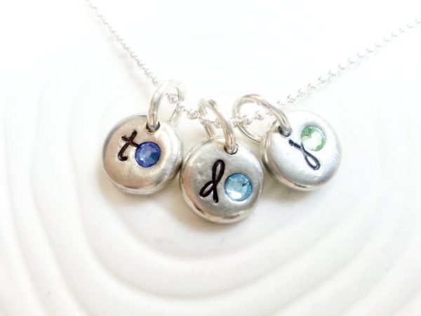 Birthstone Initial Necklace | Mother s Necklace Cheap