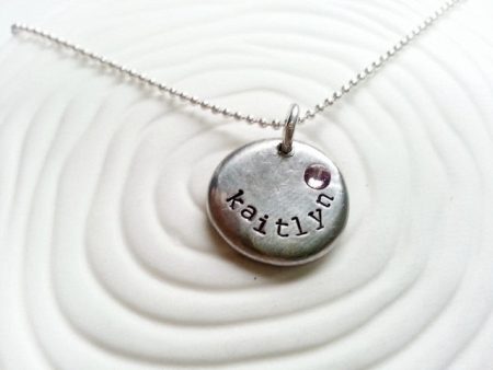 Typewriter Name and Birthstone Necklace | Pebble Collection Online Hot Sale