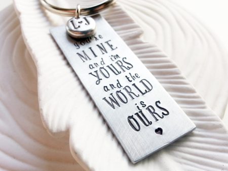 You re Mine and I m Yours and the World is Ours | Couple s Keychain Online Sale