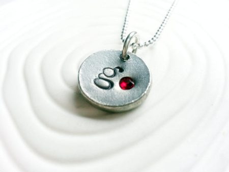 Vintage Button Necklace | Birthstone Initial Necklace For Sale