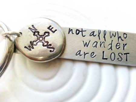 Not All Who Wander Are Lost | Compass Keychain Fashion