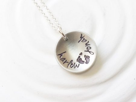 Twins or Two Baby Name Necklace | Mother s Necklace | Name and Date Necklace For Sale