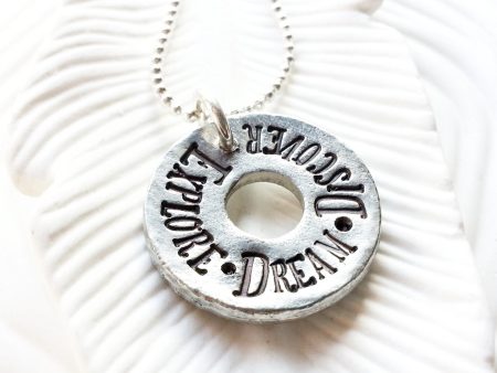 Explore. Dream. Discover | Mark Twain Quote | Inspirational Message Jewelry Sale